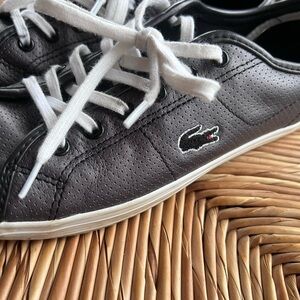 Lacoste Black and White Athletic Shoes